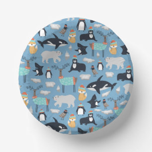 Bols En Carton Cute Arctic Animaux Motif sans couture