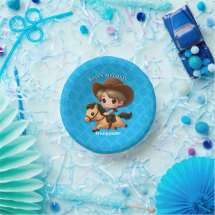 Bols En Carton Cute Cowboy et Horse Western Anniversaire