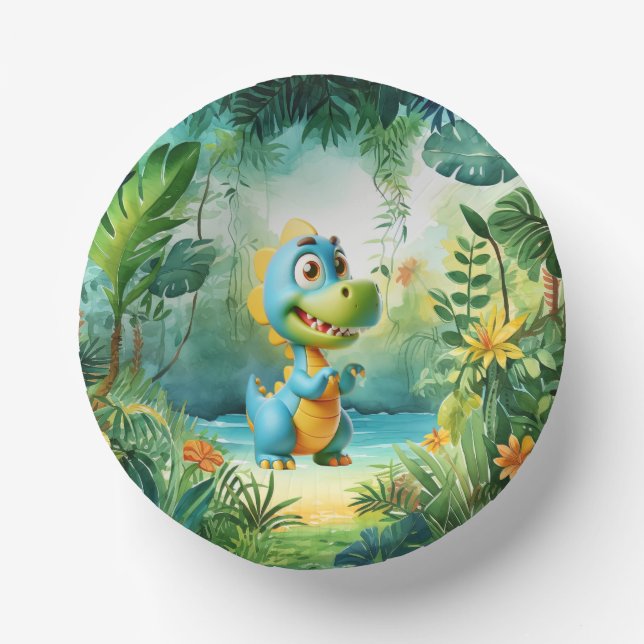 Bols En Carton Cute Dinosaur Papier Bowl (Recto)