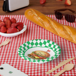 Bols En Carton Cute hamburger cuisine party personnalisable