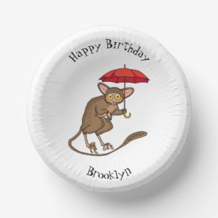 Bols En Carton Cute Tarsier avec dessin animé parapluie