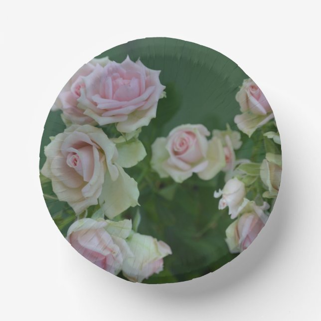 Bols En Carton De belles roses de jardin rose clair    (Recto)