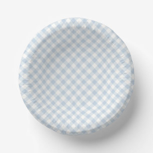 Bols En Carton Début d'automne rétro Gingham Bleu poussiéreux