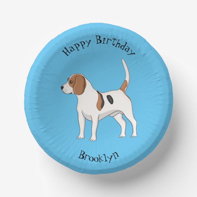 Bols En Carton dessin animé de chien beagle (Recto)