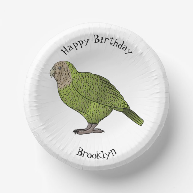 Bols En Carton dessin animé d'oiseaux de Kakapo (Recto)