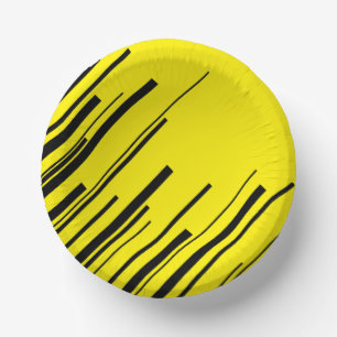 Bols En Carton Diagonales en jaune et noir