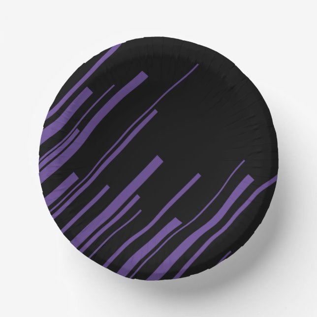 Bols En Carton Diagonales en violet et noir (Recto)