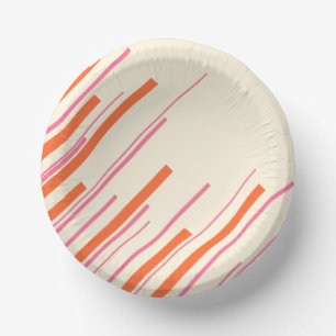 Bols En Carton Diagonales - rose, orange et crème