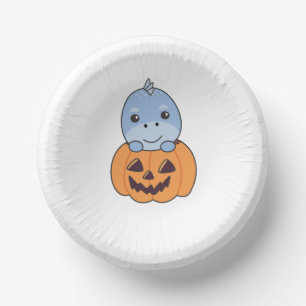 Bols En Carton Dino En Citrouille Doux Dinos Joyeux Halloween