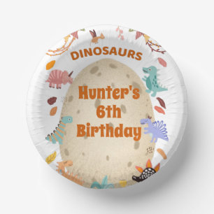 Bols En Carton Dinosaur fête d'anniversaire avec l'oeuf géant Din
