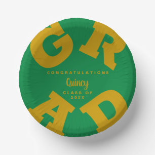 Bols En Carton Diplôme d'or et de vert personnalisé