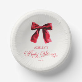 Bols En Carton Elégant Baby shower rouge coquette Bow