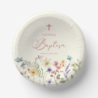 Élégant Baptême Floral Fleur sauvage