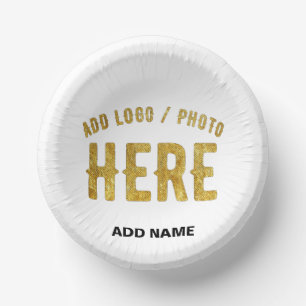 BOLS EN CARTON ÉLÉGANT BLANC PERSONNALISABLE MODERNE MARQUE VÉRIF