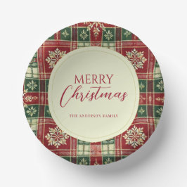Bols En Carton Élégant Noël Plaid Floral Snowflakes Rustique