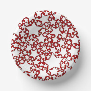 Bols En Carton Étoiles, Étoiles, Étoiles en rouge et blanc