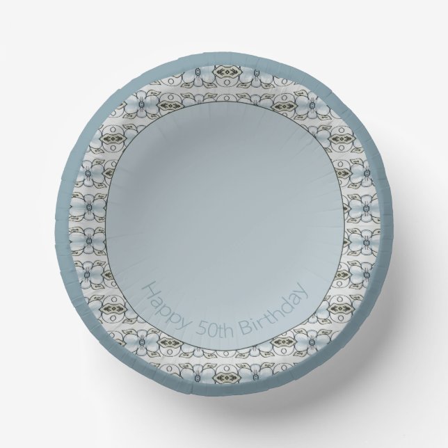 Bols En Carton Fancy Floral Bleu (Recto)