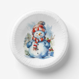 Bols En Carton Festif Noël bonhomme de neige Fête
