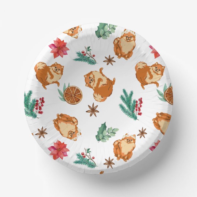 Bols En Carton Festive de Noël de chien mignon (Recto)