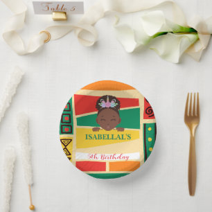 Bols En Carton Fête d'anniversaire de filles afro-américaines mod