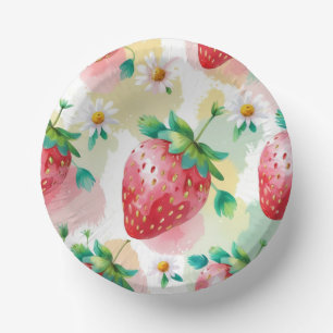 Bols En Carton Fête d'anniversaire motif aux fraises mignonnes