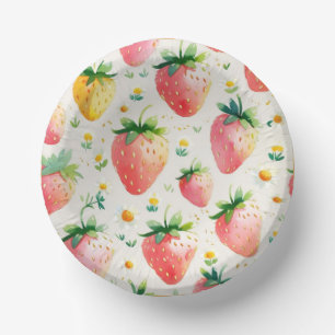 Bols En Carton Fête d'anniversaire motif aux fraises mignonnes