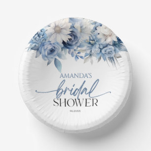 Bols En Carton Fête des mariées aux fleurs bleues poussiéreuses
