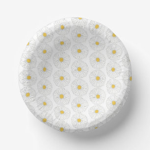 Bols En Carton Fleur Jardin Floral Jaune Blanc