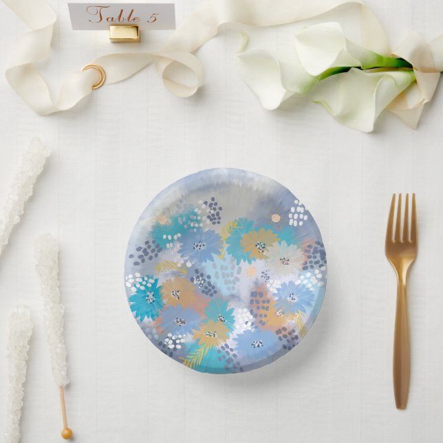 Bols En Carton Fleur moderne abstraite (Mariage)