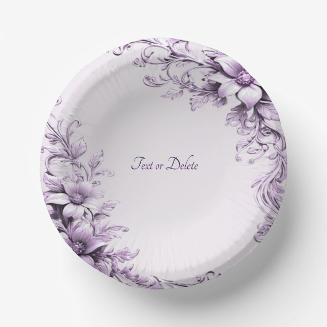 Bols En Carton Fleurs violettes élégantes (Recto)