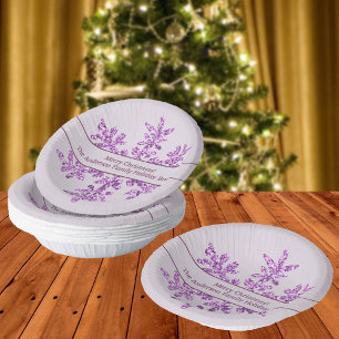 Bols En Carton Flocon de neige violet glam mignonne fête de Noël