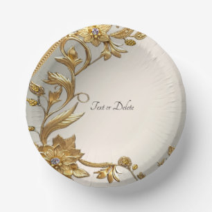 Bols En Carton Floral Feuille Golden Wavy
