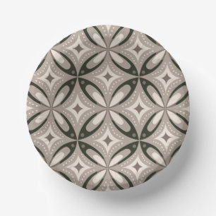 Bols En Carton Formes circulaires rétro beige et marron