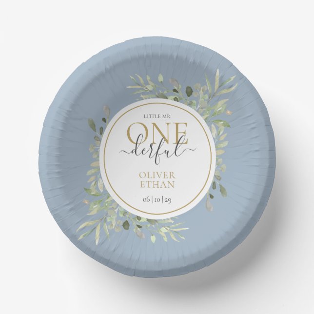 Bols En Carton Garçon Blue Little Mr. ONEderful Premier anniversa (Recto)