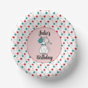 Bols En Carton Gâteau d'anniversaire patriotique avec chat mignon