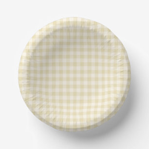 Bols En Carton Gingham Classique Début d'Automne Blé Doré