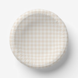 Bols En Carton Gingham Classique Printanier   Lin Souple
