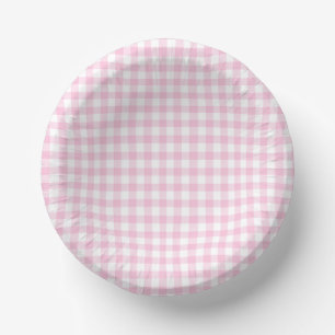 Bols En Carton Gingham Classique Rose Clair