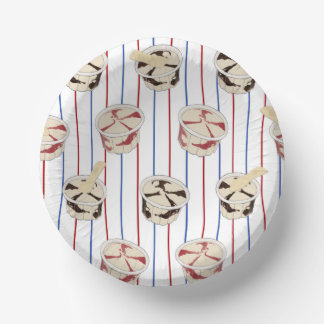 Bols En Carton Gobelets de glace patriotiques & rayures rouges bl