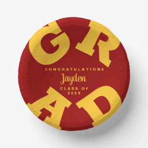 Bols En Carton Gold sur Cardinal Red Bold Graduation