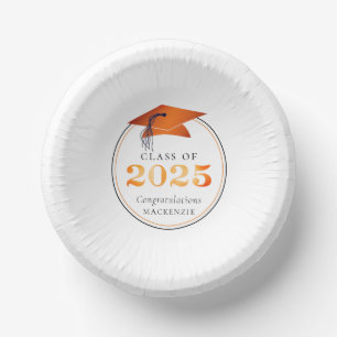 Bols En Carton Graduation 2025 Faux Metallic Orange Noir