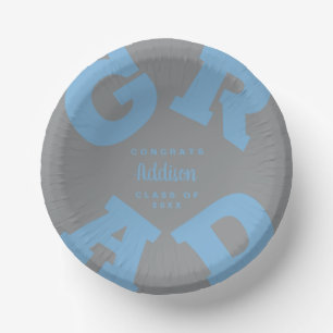 Bols En Carton Graduation Gris et Poudre Bleu