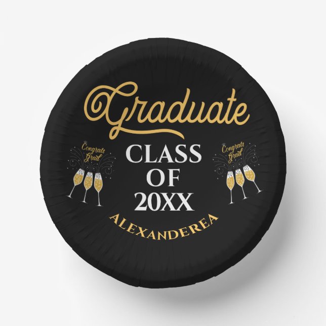 Bols En Carton Graduel Classe Félicats Or Noir Personnaliser (Recto)
