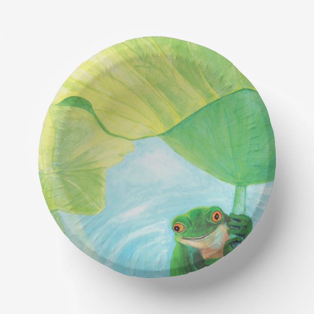 Bols En Carton Grenouille verte sous Pad Lily (Recto)