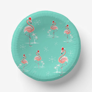 Bols En Carton Groupe de Flamants roses de Noël