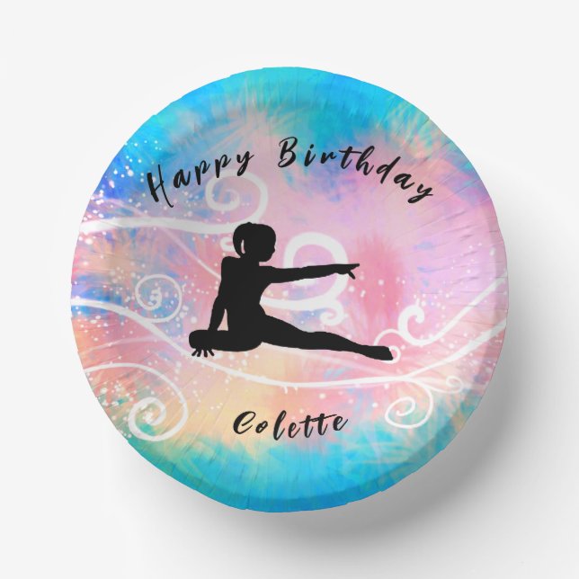 Bols En Carton Gymnastique Joyeux Anniversaire Custom Swirl (Recto)