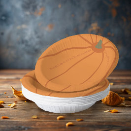 Bols En Carton Halloween Citrouille Smash Party Orange Paper Bowl