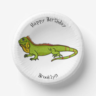 Bols En Carton Happy green iguana cartoon