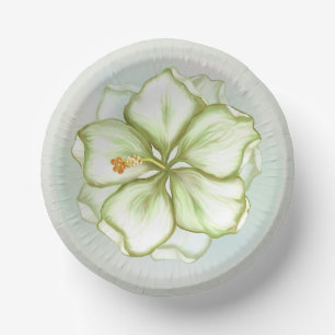 Bols En Carton Hibiscus & dentelle BLANC