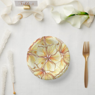 Bols En Carton Hibiscus & dentelle JAUNE